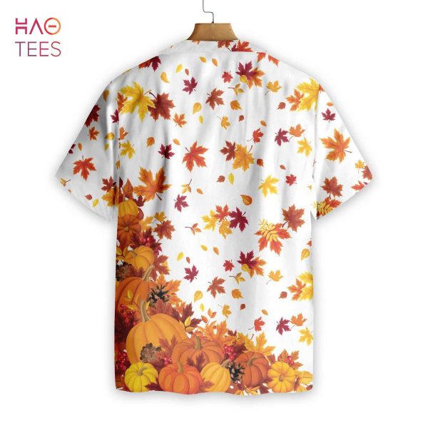 [BEST] Thanksgiving Pumpkins And Autumn Leaves Hawaiian Shirt