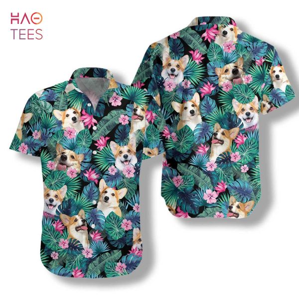[BEST] Tropical Corgi Dog Shirt For Men Hawaiian Shirt