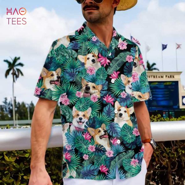 [BEST] Tropical Corgi Dog Shirt For Men Hawaiian Shirt