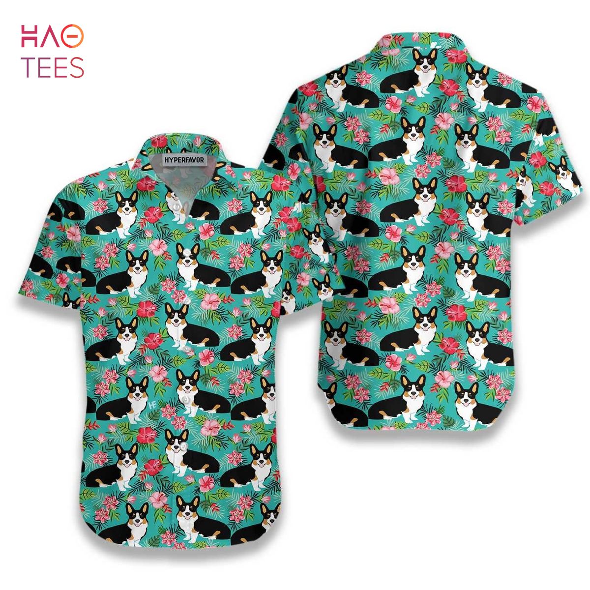 BEST] Tropical Floral Corgi Hawaiian Shirt