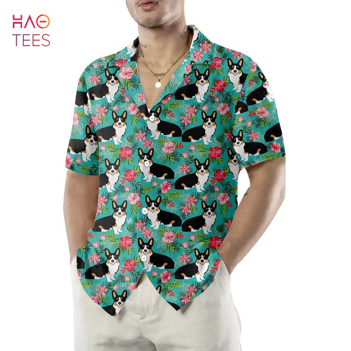 BEST] Tropical Floral Corgi Hawaiian Shirt