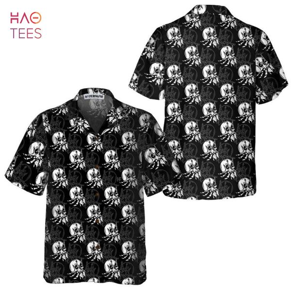 [BEST] Vintage Style Skull Shell Hermit Crab Seamless Pattern Hawaiian Shirt