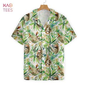 [BEST] Watercolor Sloth And Tropical Plant Hawaiian Shirt
