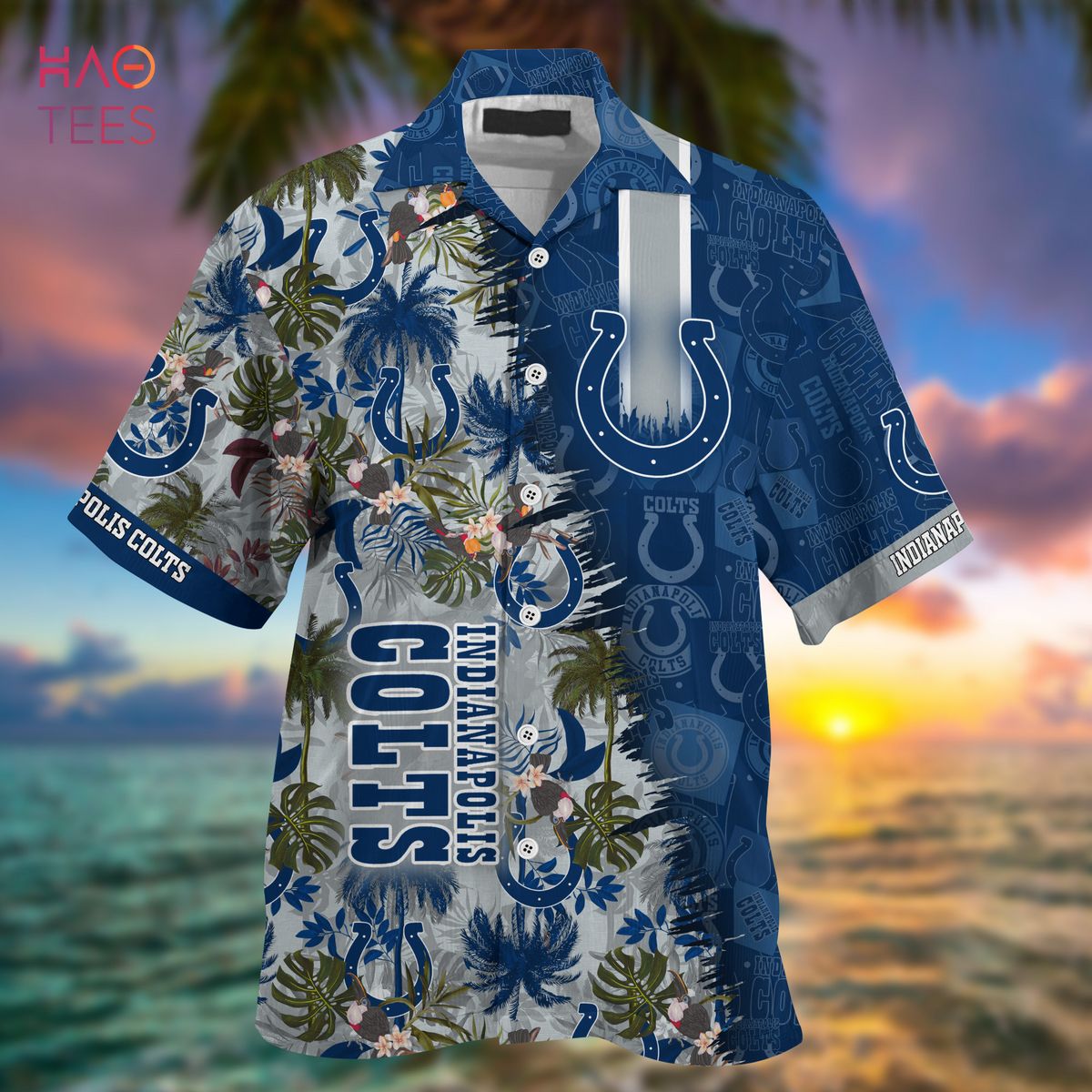 Indianapolis Colts Hawaiian Shirt NFL Football Print Custom Name