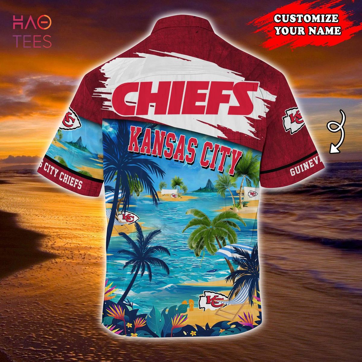 Chiefs Hawaiian Shirt Green Tropical Leaves Kansas City Gift