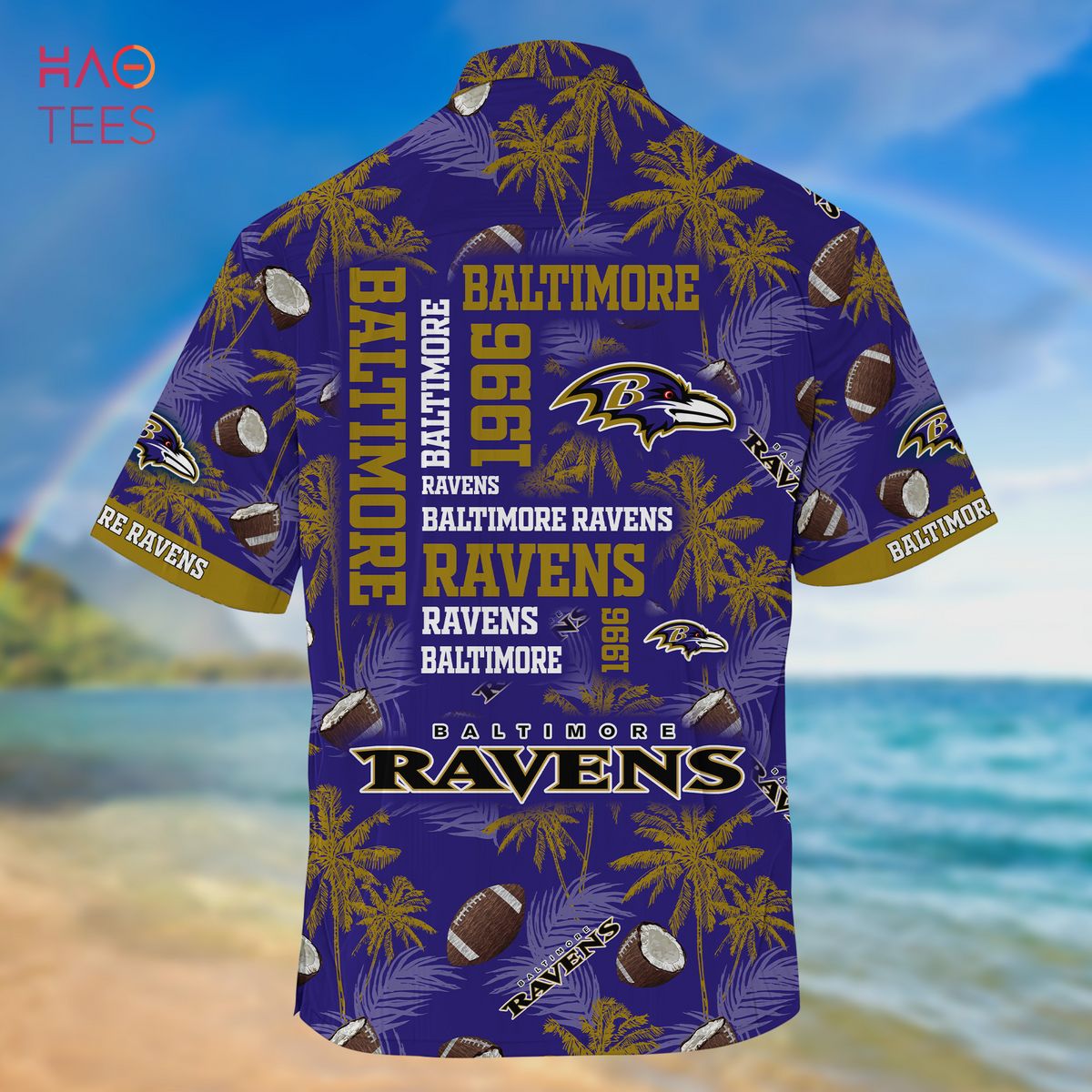 NEW Baltimore Ravens NFL Hawaiian 3D Shirt