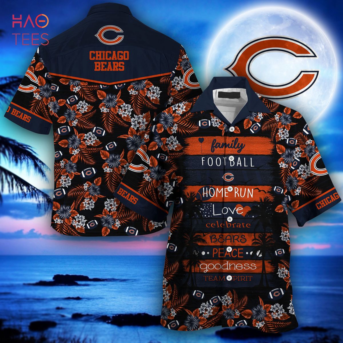 NEW Chicago Bears NFL Hawaiian Shirt