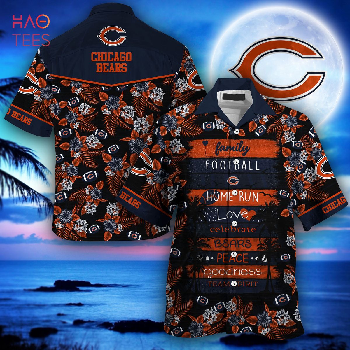 chicago bears hawaiian shirt