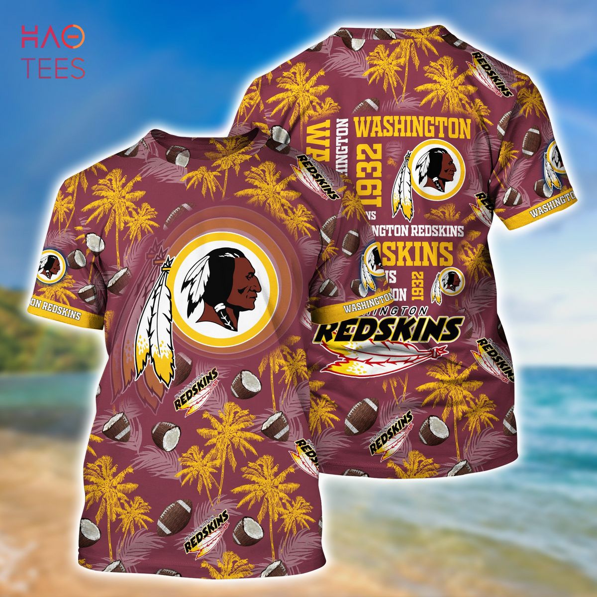 Washington Redskins NFL Customized Summer Hawaiian Shirt