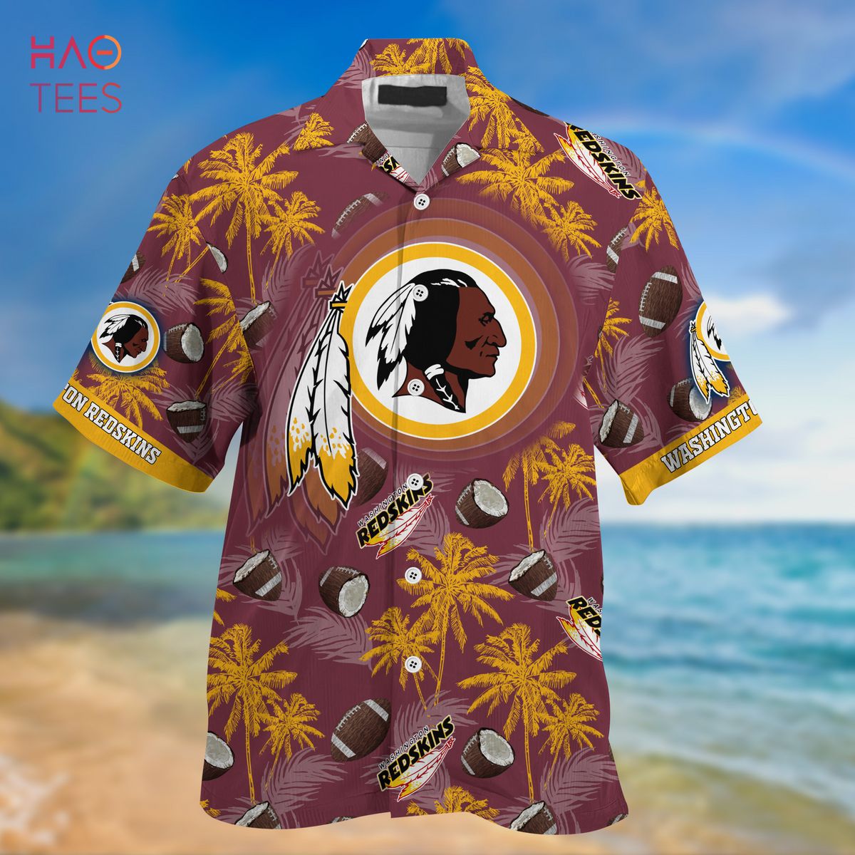 NEW Washington Redskins NFL Hawaiian 3D Shirt