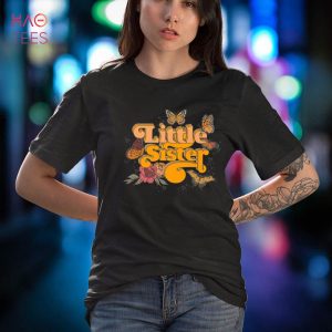 Butterfly Floral Little Sister Vintage Aesthetic Premium Shirt