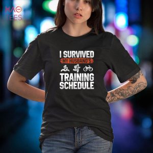 Survived husbands training Triathlon Athlete Swim Run Bike Shirt