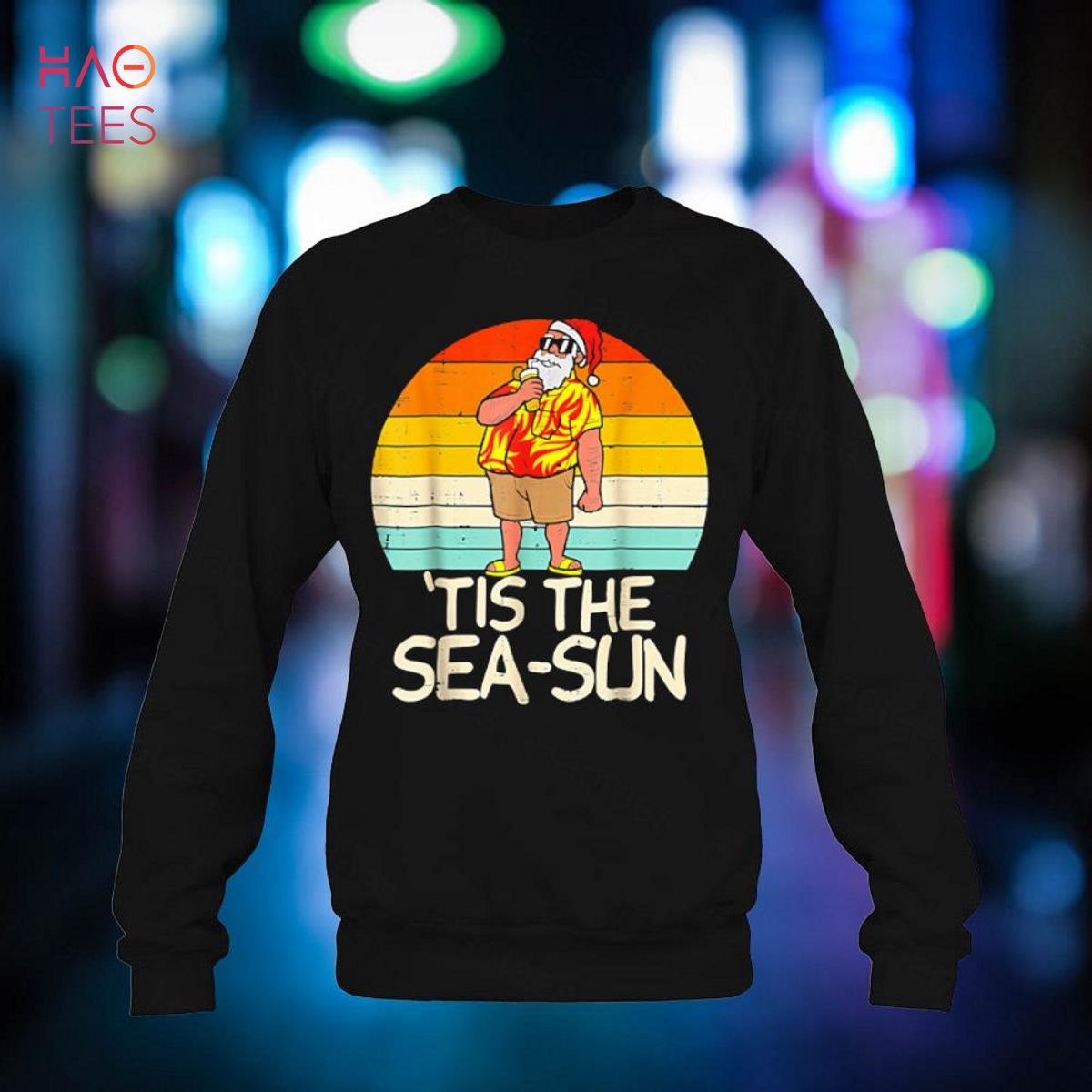 The Sea Sun Santa Sunset Retro Christmas In July Summer Shirt The Sea Sun Santa Sunset Retro Christmas In July Summer Shirt