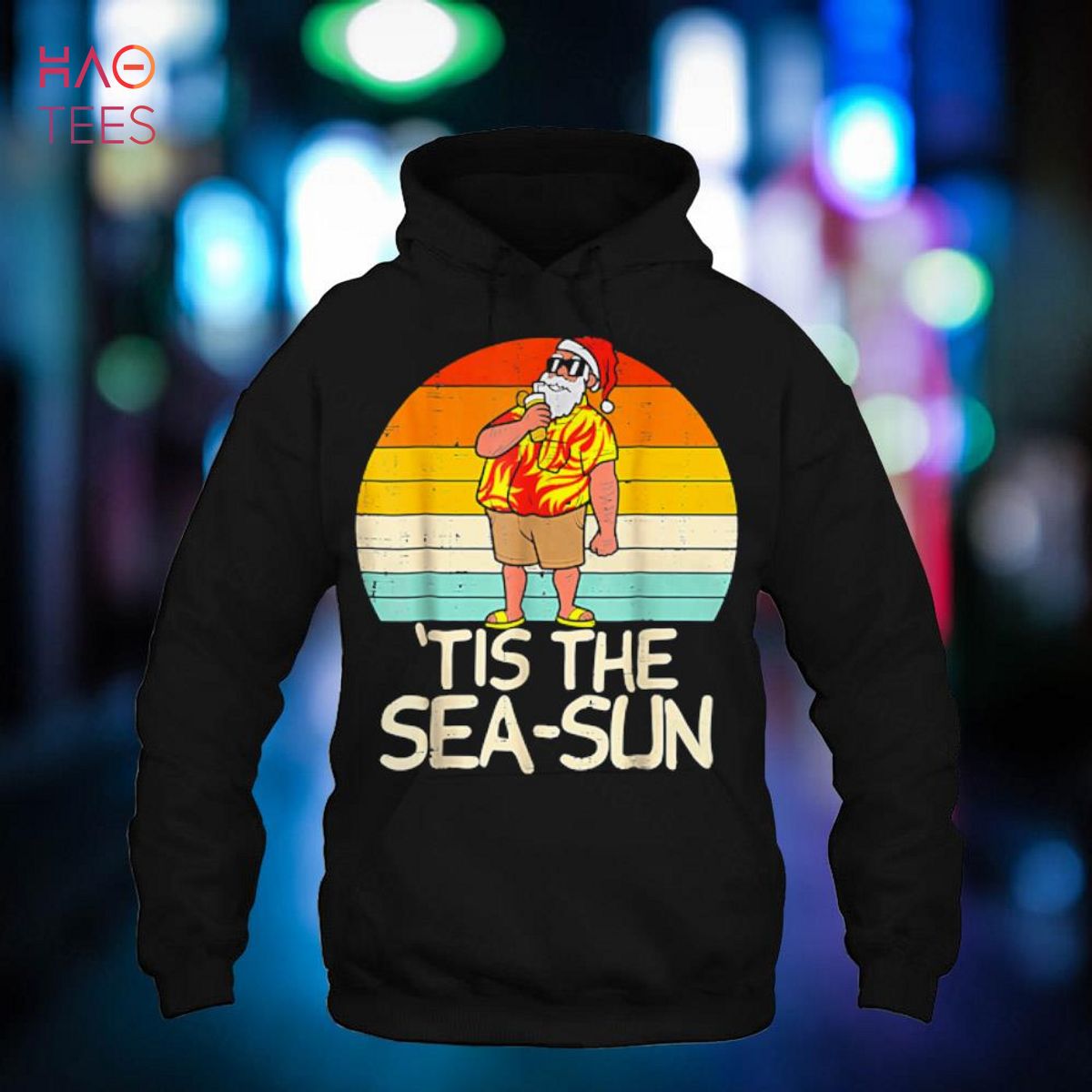 The Sea Sun Santa Sunset Retro Christmas In July Summer Shirt The Sea Sun Santa Sunset Retro Christmas In July Summer Shirt