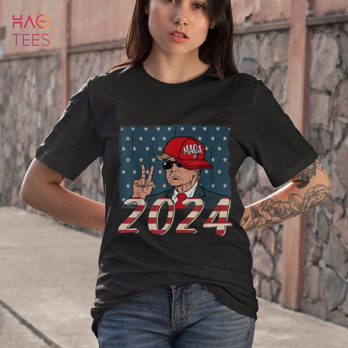PRESIDENT Donald Trump 2024 Vintage USA Flag Shirt