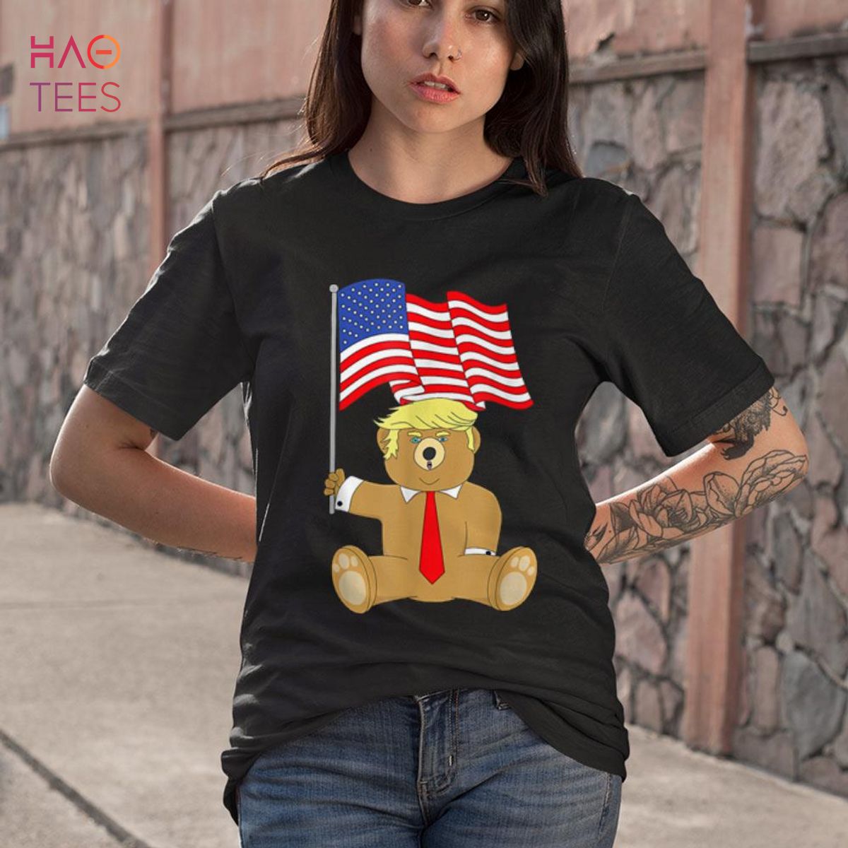 Womens Donald Trump Bear Funny Pro Trump 2022 Support Shirt Womens Donald Trump Bear Funny Pro Trump 2022 Support Shirt