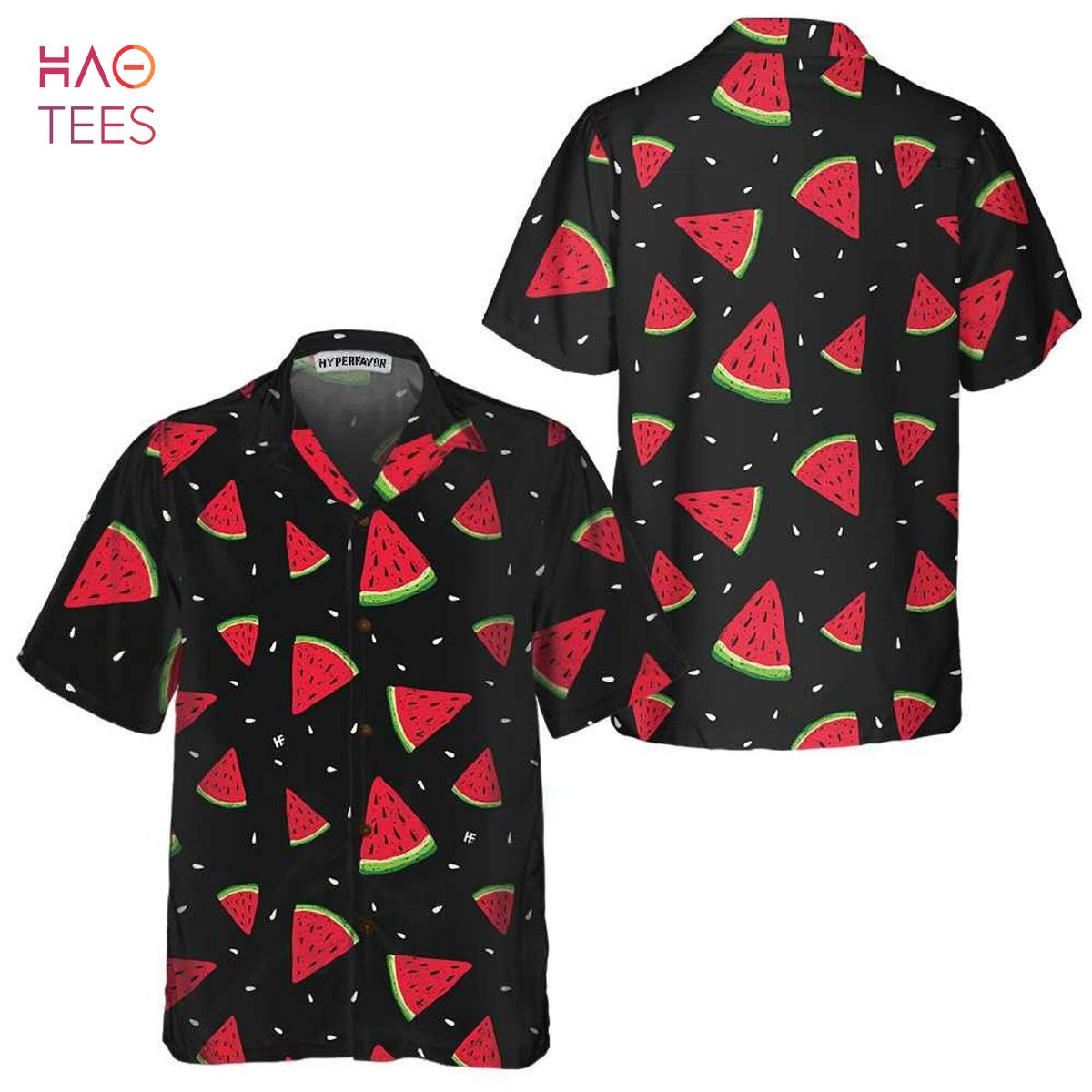 Seamless Hand Drawn Watermelon Pattern Hawaiian Shirt