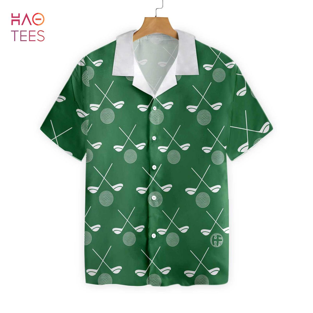 Golf White Pattern Green Background Hawaiian Shirt Golf White Pattern Green Background Hawaiian Shirt