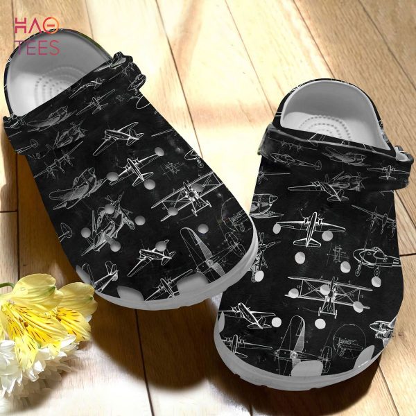Airplane Patent Print Crocs