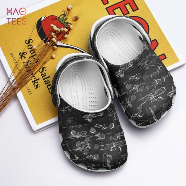 Airplane Patent Print Crocs