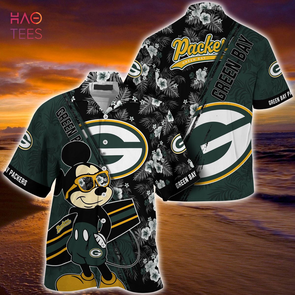 4th Of July Green Bay Packers NFL Hawaiian Shirt Floral Print American Flag