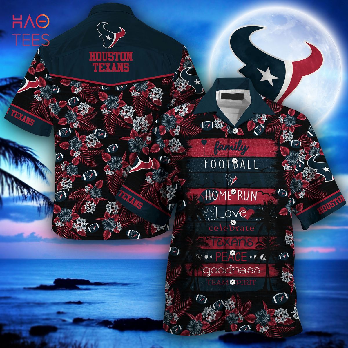 NEW Houston Texans NFL Hawaiian Shirt NEW Houston Texans NFL Hawaiian Shirt