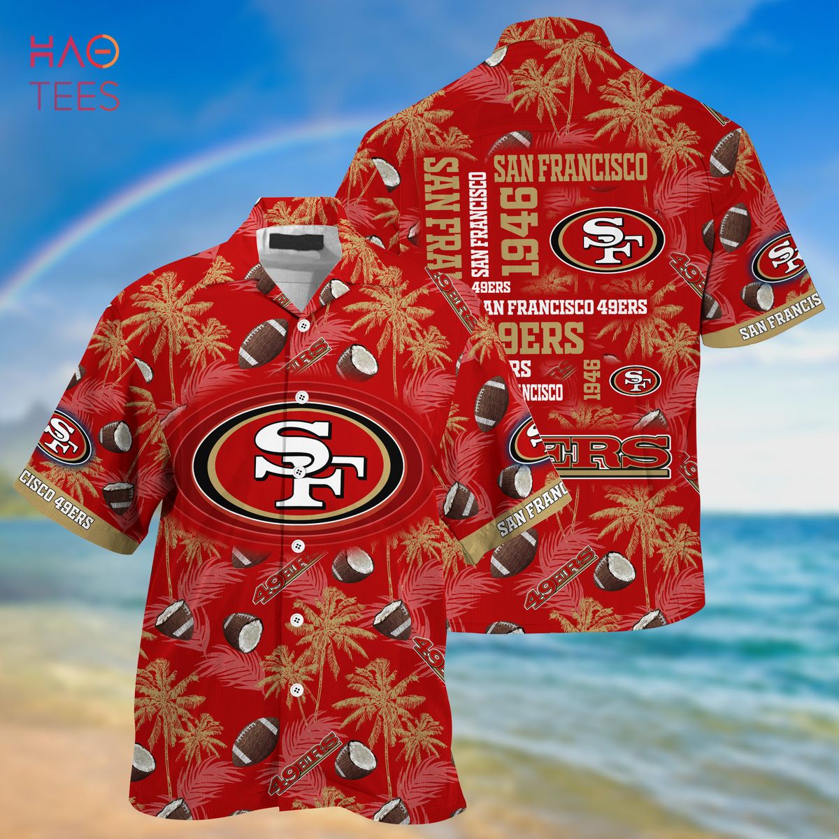 San Francisco 49ers NFL Skull And Flower Pattern Metallica Hawaiian Shirt -  Banantees