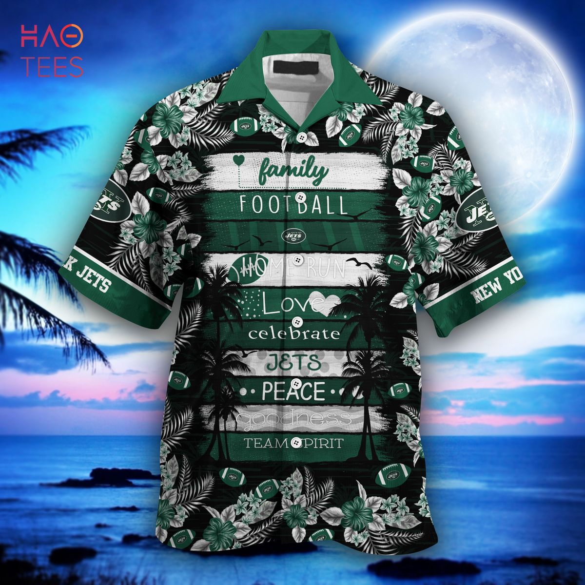 NFL New York Jets Hawaiian Shirt Cyan Logo - Ingenious Gifts Your