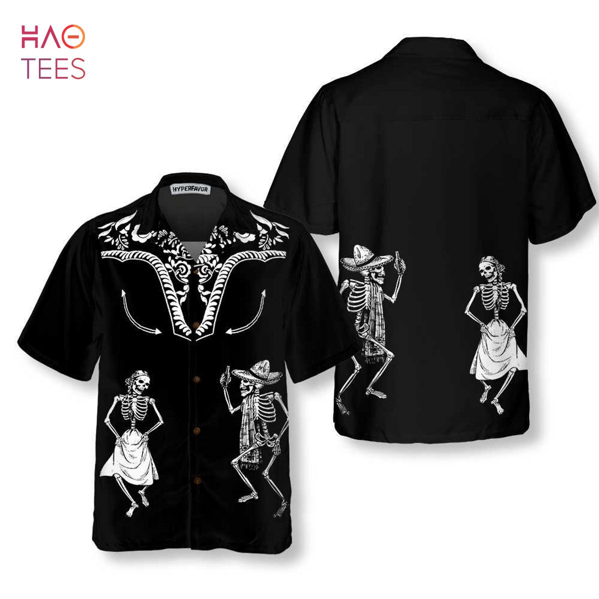 Dancing Skeleton Dia De Los Muertos Hawaiian Shirt Dancing Skeleton Dia De Los Muertos Hawaiian Shirt