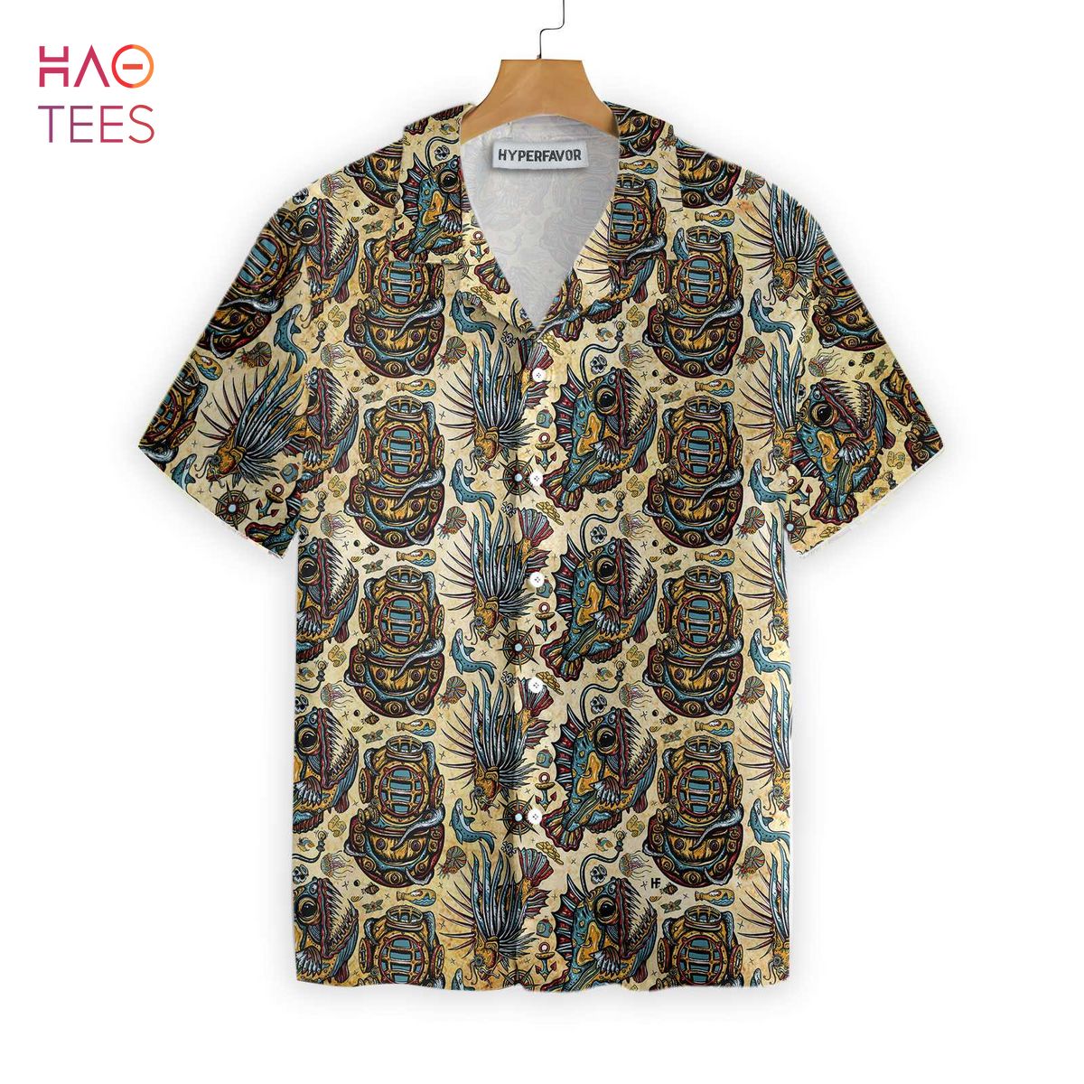 Vintage Nautical Scuba Diving Hawaiian Shirt Vintage Nautical Scuba Diving Hawaiian Shirt