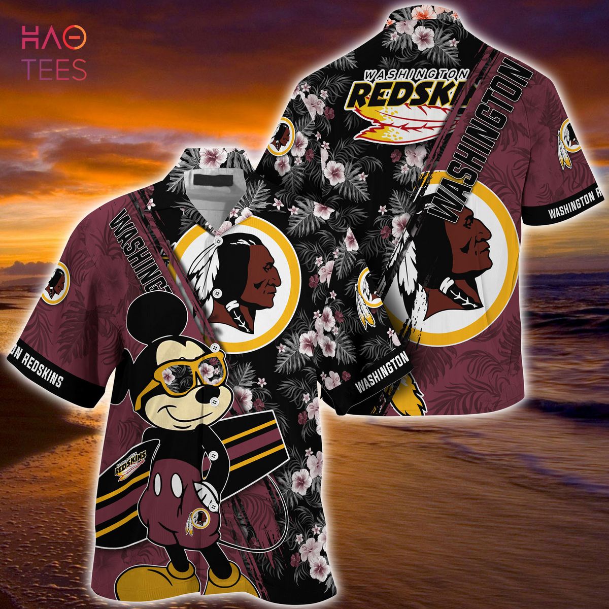 Washington Redskins Team Brown 3D Polo Shirt For Fans