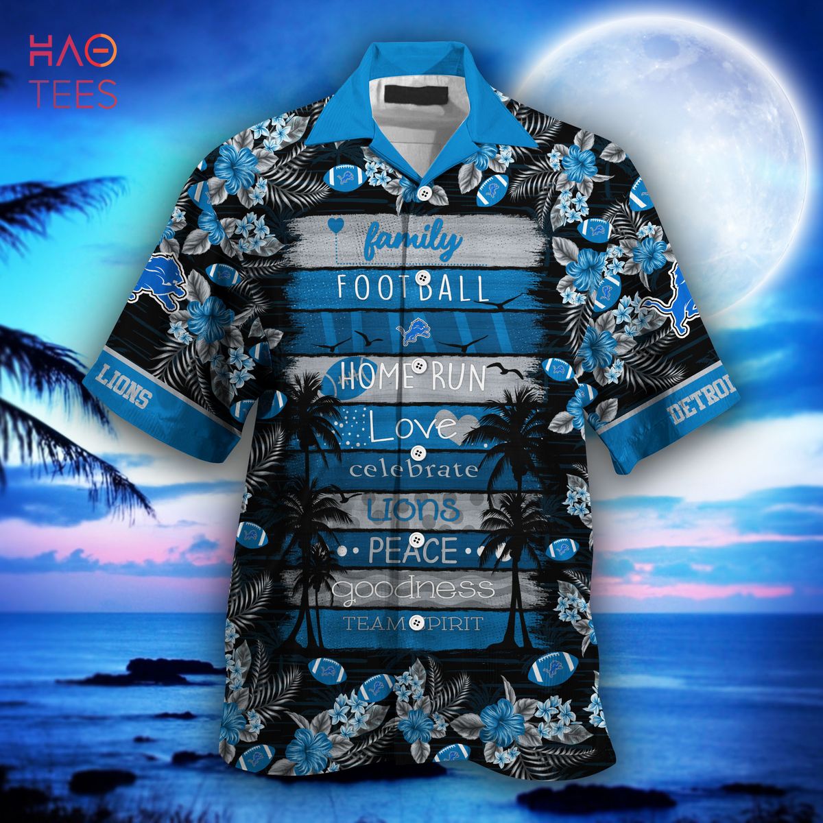 NEW Detroit Lions NFL Hawaiian Shirt NEW Detroit Lions NFL Hawaiian Shirt