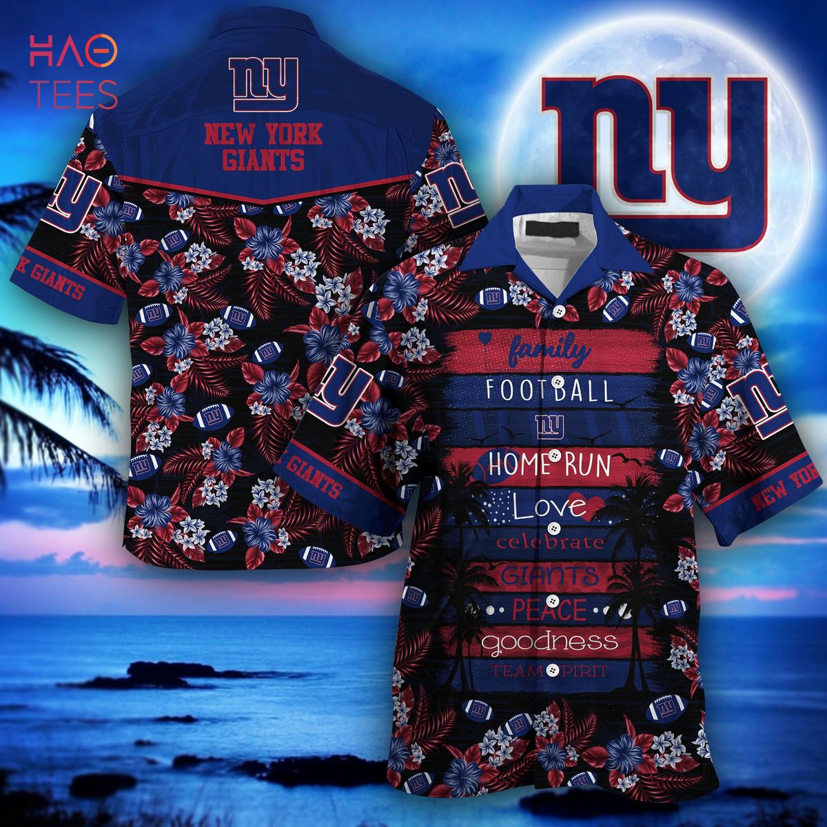 Funny New York Giants Nfl Hawaiian Shirt Custom NY Giants Hawaiian