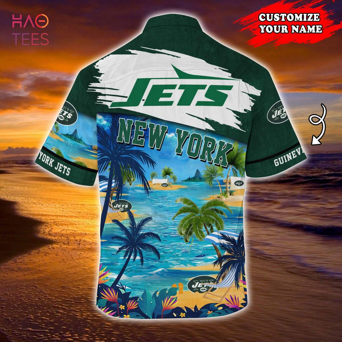 New York Jets NFL Customized Summer Hawaiian Shirt New York Jets NFL Customized Summer Hawaiian Shirt