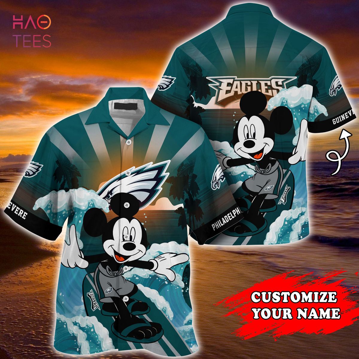 Personalized Philadelphia Eagles Full Printing Short Sleeve Dress