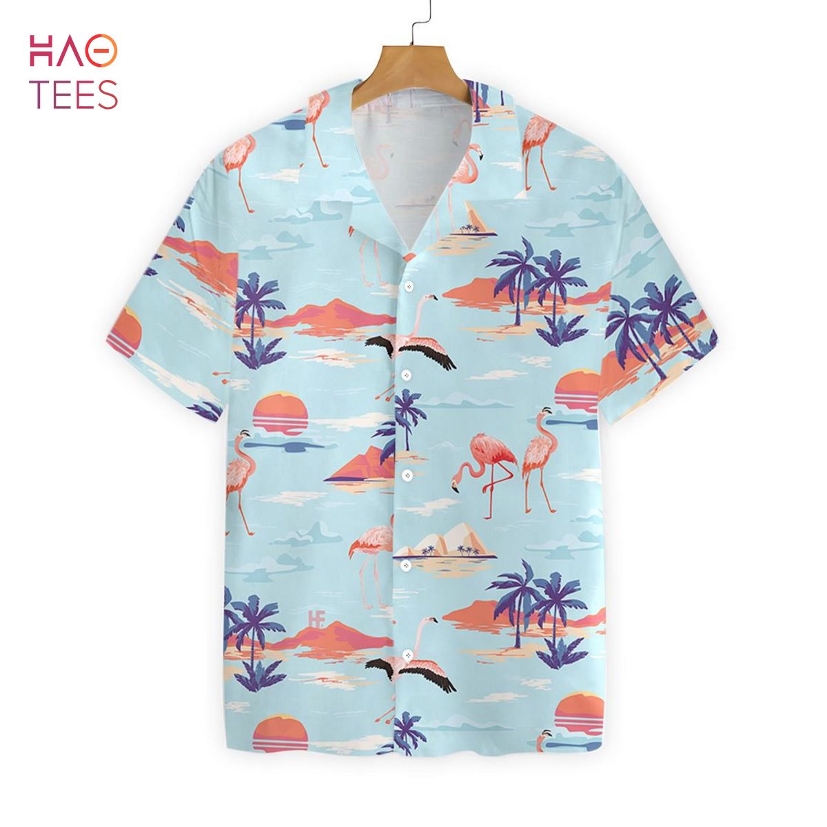Flamingo With Sunset Hawaiian Shirt Flamingo With Sunset Hawaiian Shirt