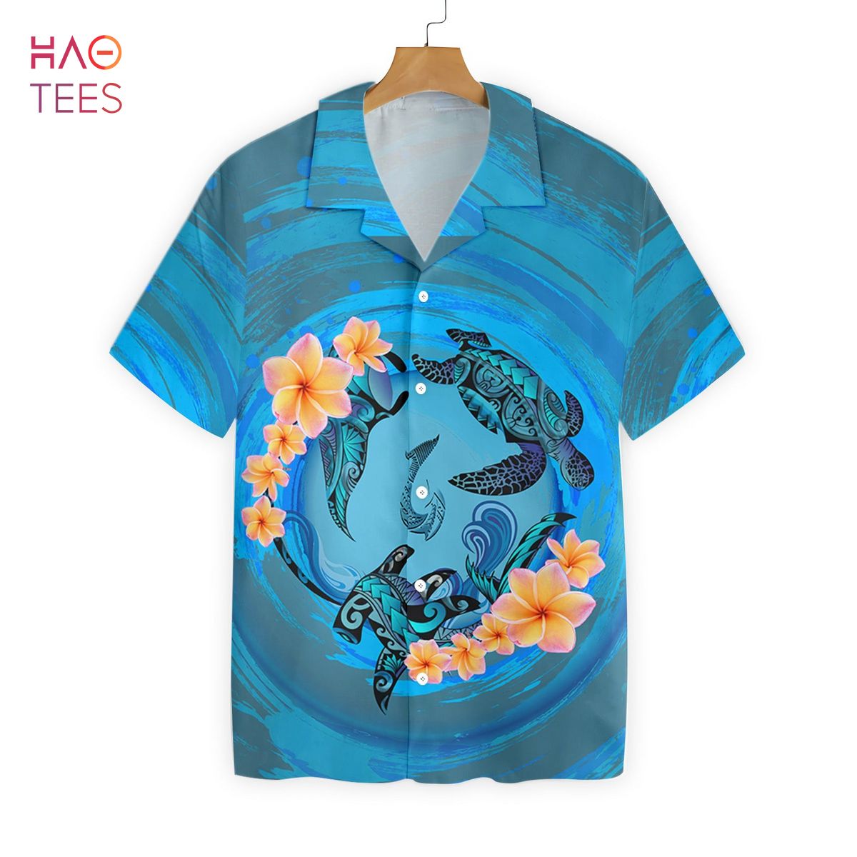 Marquesas Islands Blue Plumeria Animal Tattoo Hawaiian Shirt Marquesas Islands Blue Plumeria Animal Tattoo Hawaiian Shirt
