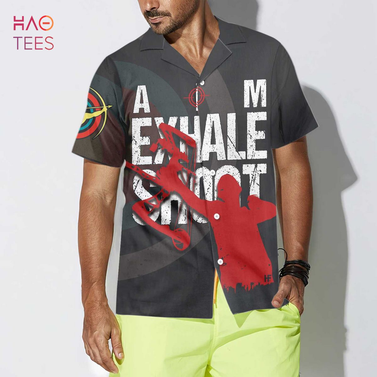 Aim Exhale Shot Cool Archer Archery Hawaiian Shirt Aim Exhale Shot Cool Archer Archery Hawaiian Shirt