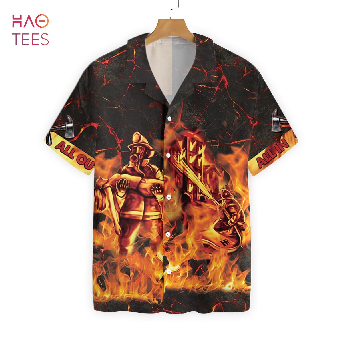 All In All Out Fire Truck On Flame Firefighter Hawaiian Shirt All In All Out Fire Truck On Flame Firefighter Hawaiian Shirt