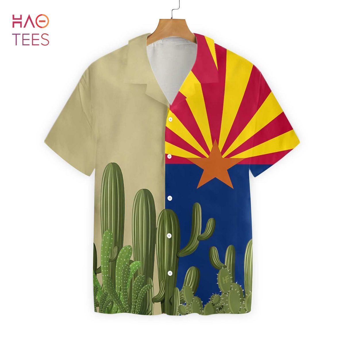Arizona Flag Saguaro Hawaiian Shirt Arizona Flag Saguaro Hawaiian Shirt