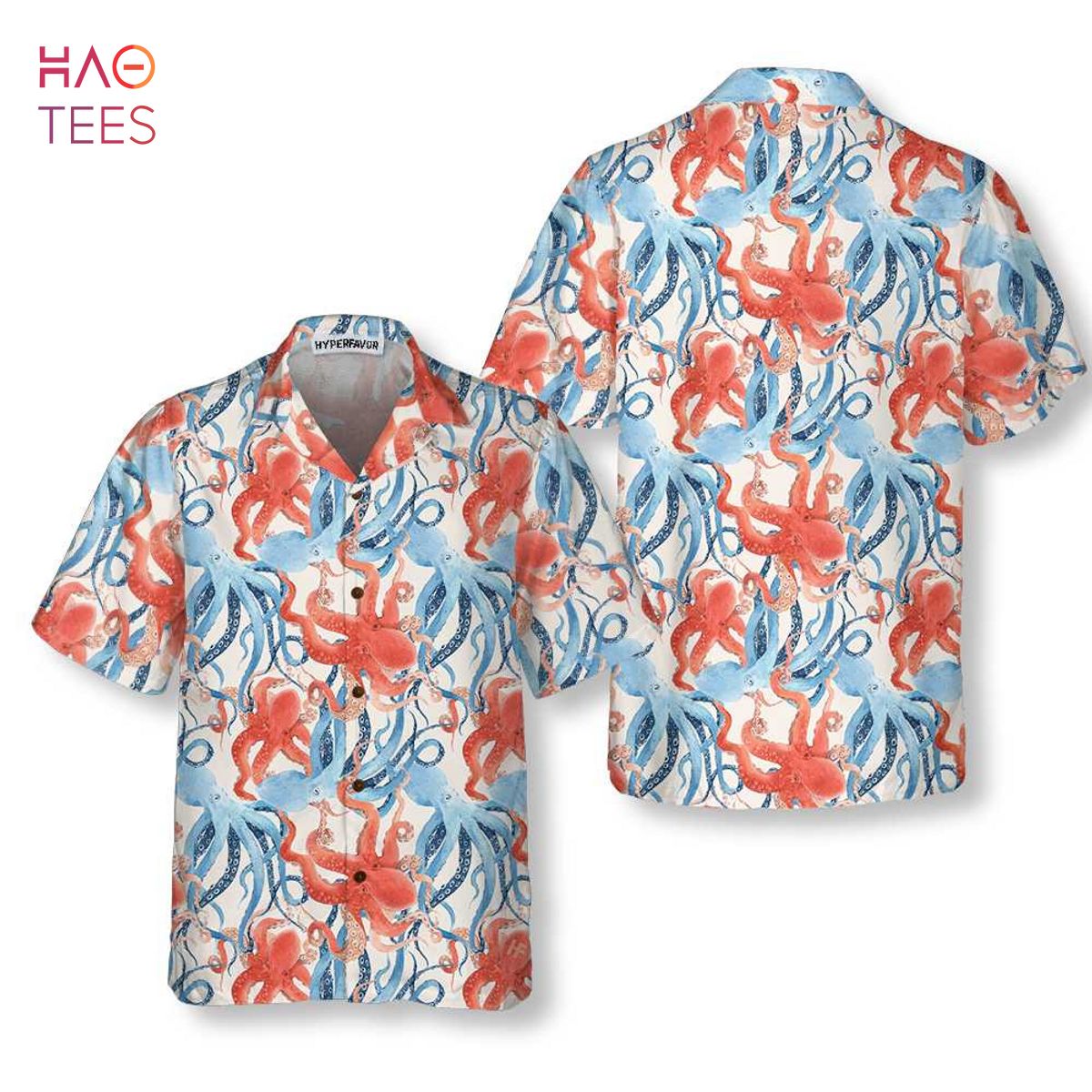  HYPERFAVOR Stylish Mens Fish Shirt - Fish Water Color