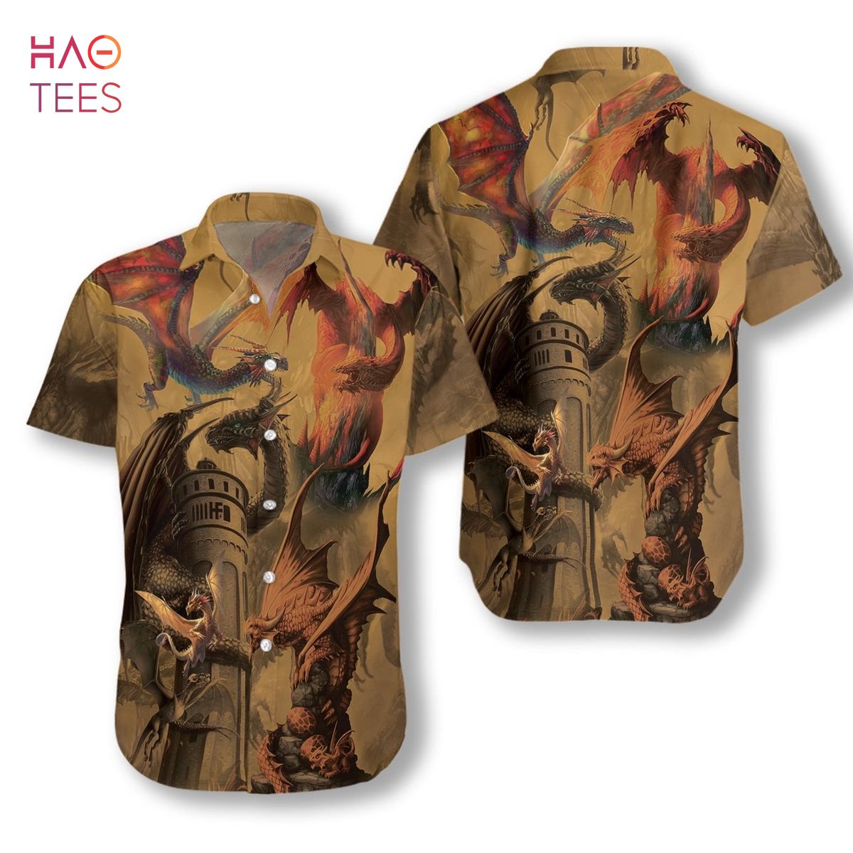 Dragon On The Castle Hawaiian Shirt Dragon On The Castle Hawaiian Shirt