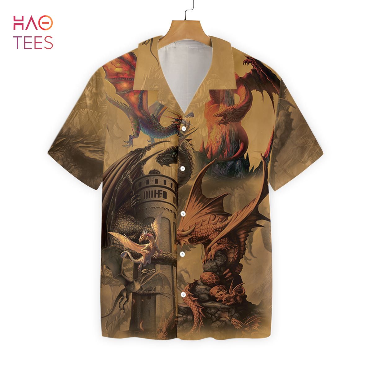 Dragon On The Castle Hawaiian Shirt Dragon On The Castle Hawaiian Shirt