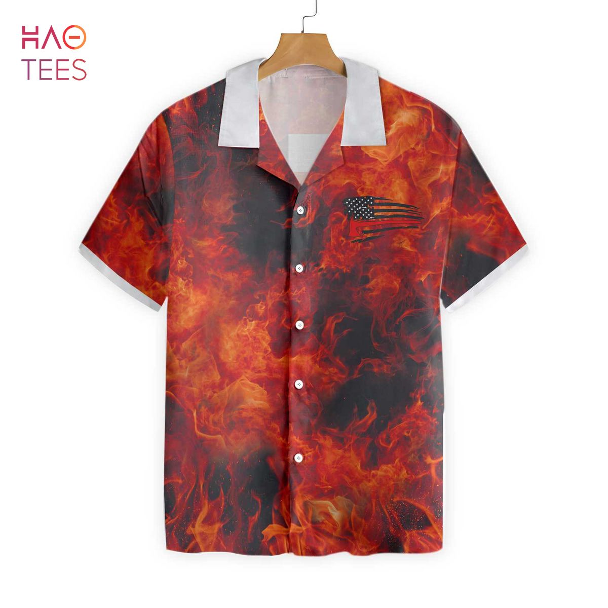 Firefighter Flag And Logo Hawaiian Shirt Firefighter Flag And Logo Hawaiian Shirt