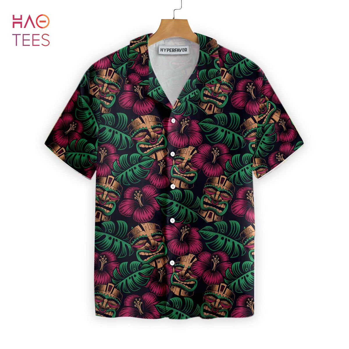 Retro Tiki Mask Seamless Pattern Tiki Hawaiian Shirt Retro Tiki Mask Seamless Pattern Tiki Hawaiian Shirt