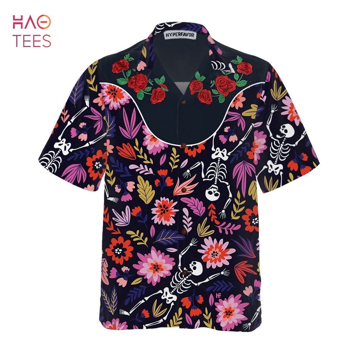 Rose Dancing Skeleton Dia De Los Muertos Hawaiian Shirt Rose Dancing Skeleton Dia De Los Muertos Hawaiian Shirt
