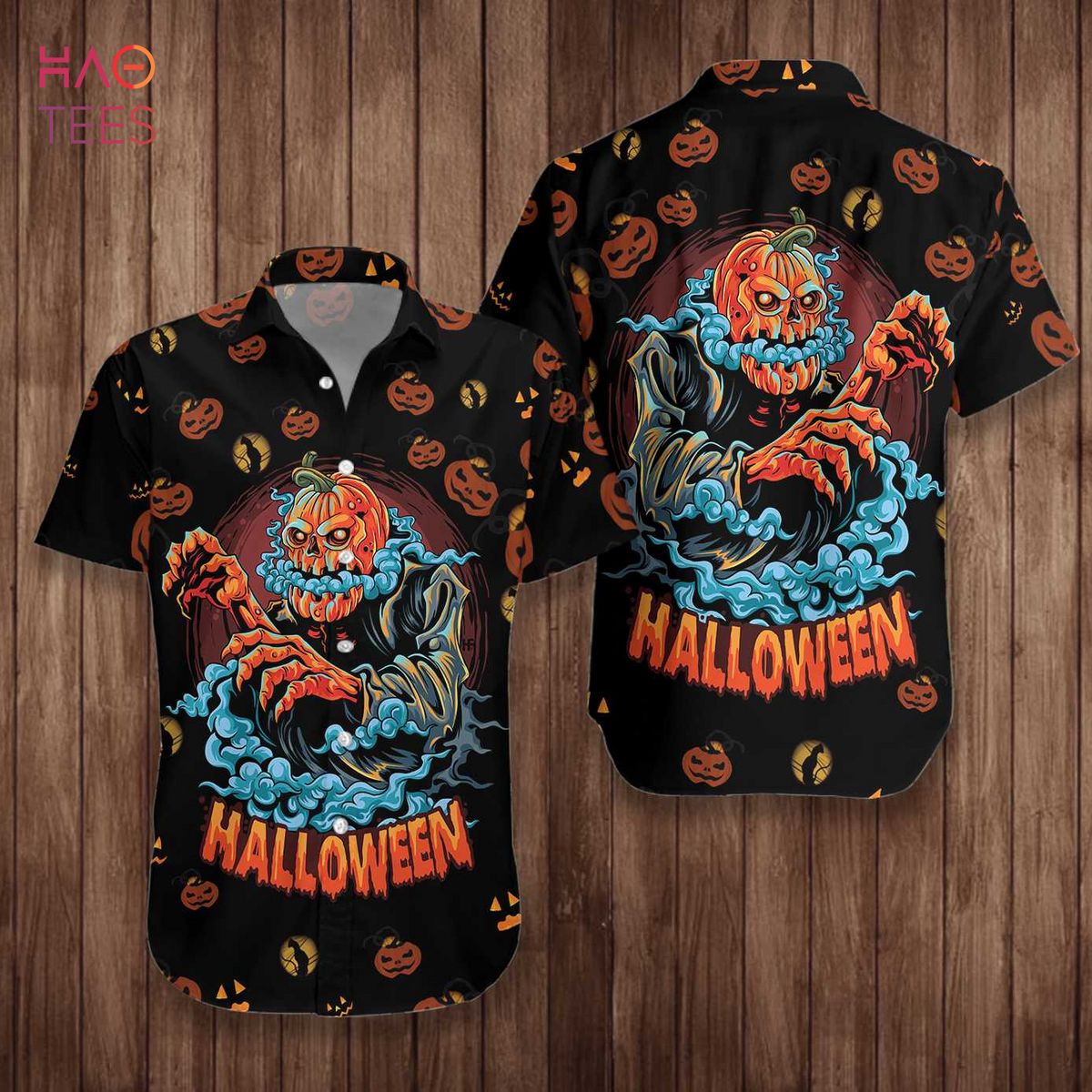 Scary Pumpkin Hawaiian Shirt For Halloween Night