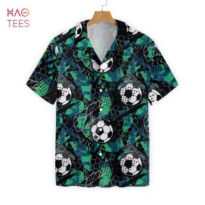 Soccer Grunge Urban Pattern Hawaiian Shirt
