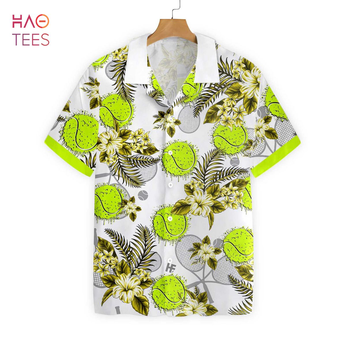 Tennis Ball And Racket Seamless Pattern Hawaiian Shirt