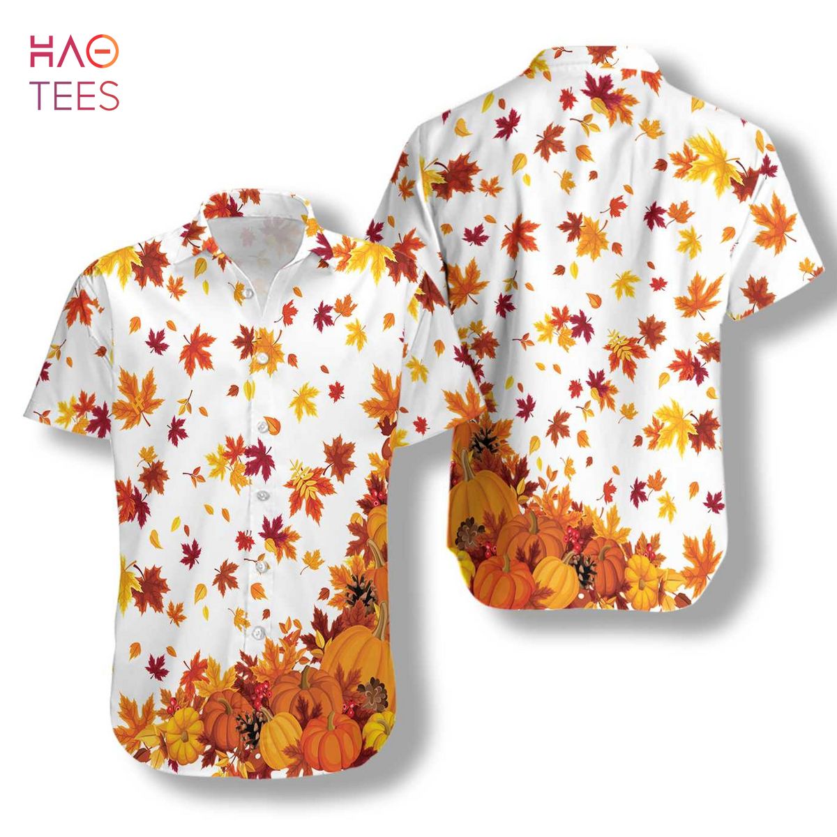 Gradient Orange Hawaiian Men Aloha Shirt